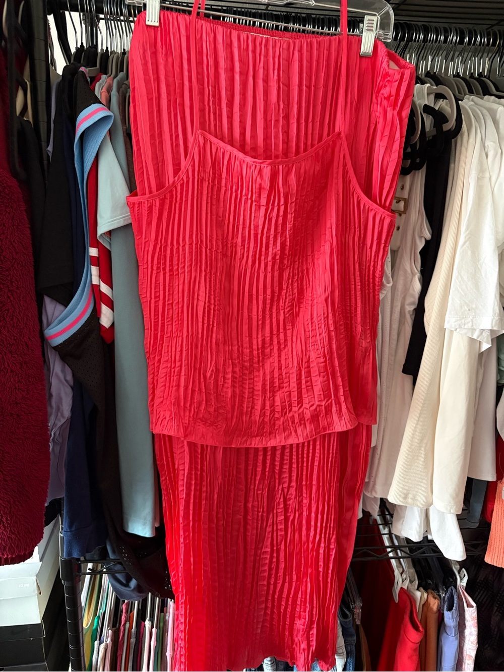 a new day Hot Pink Textured Two-Piece Midi Dress Set
